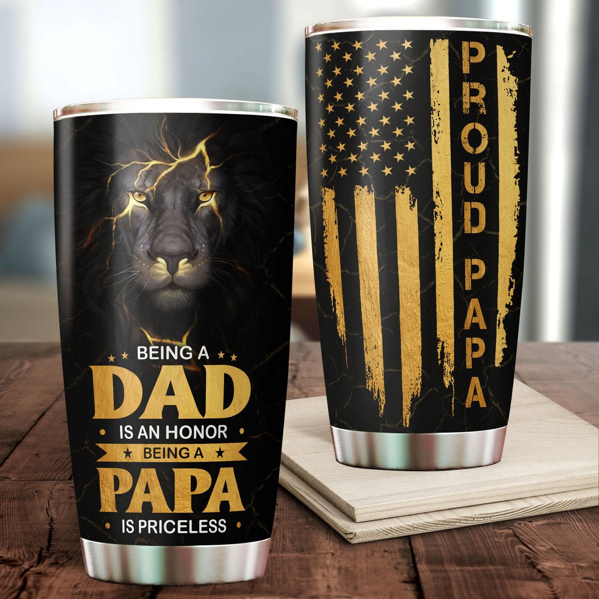 Pround Papa Tumbler - Best Gift For Father, Grandpa