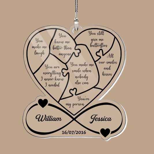 Reasons Why I Love You - Personalized Acrylic Car Ornament - Best Gift for Valentine's Day