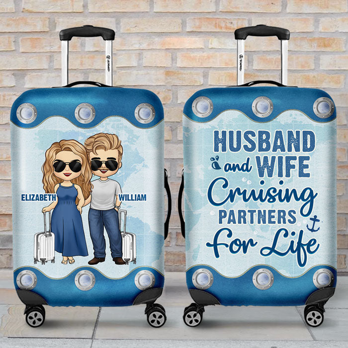 Cruising Partners For Life - Personalized Luggage Cover