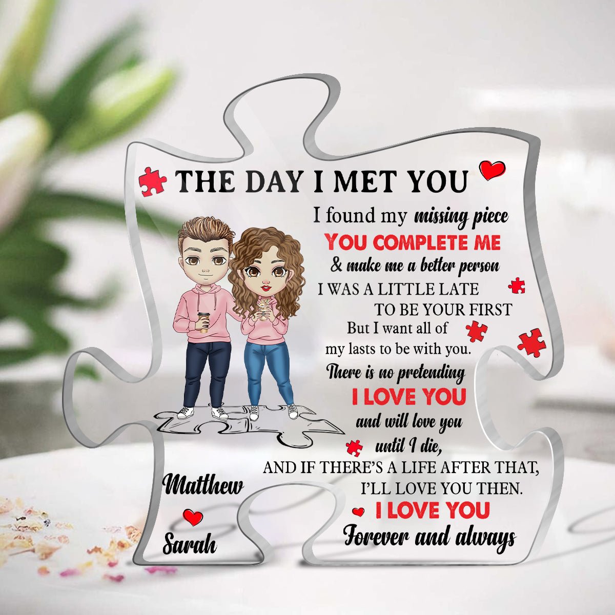 The Day I Met You - Personalized Puzzle Plaque - Best Gift For Couple –  Astrocus