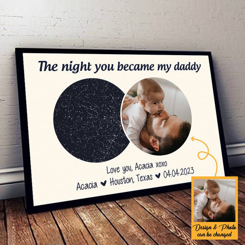 The Night You Became My Daddy - Personalized Poster/Canvas - Dad Gift