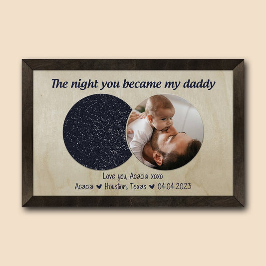 The Night You Became My Daddy - Personalized Wooden Sign - Best Gift for Father's Day