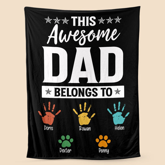 This Awesome Dad - Personalized Blanket - Best Gift For Father