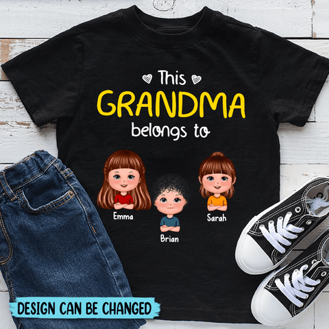 This Grandma/Mommy Belongs To Cute Doll Kids - Personalized T-Shirt/ Hoodie - Best Gift For Mother, Grandma