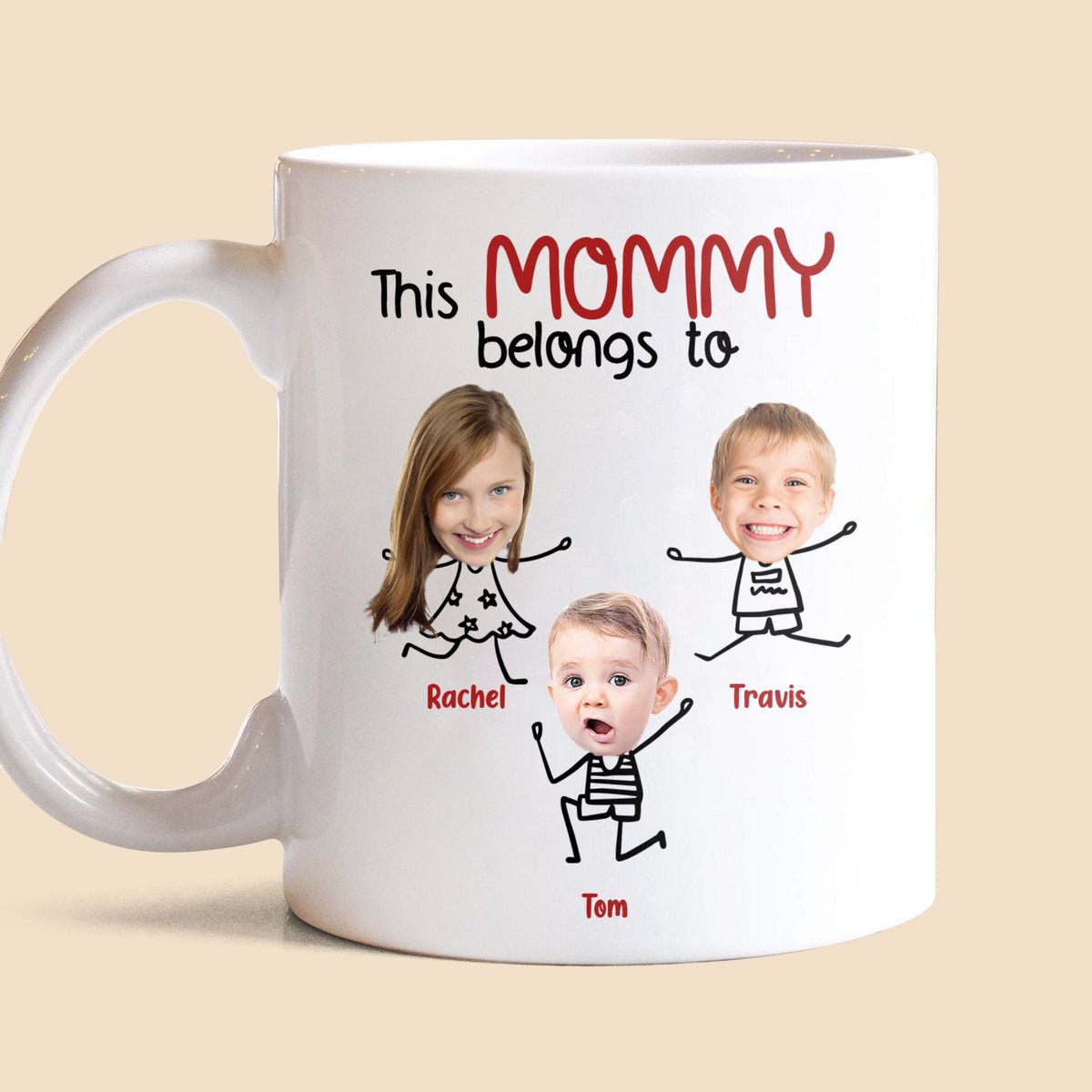 This Mommy/Daddy/Grandma/Grandpa Belongs To Photo Cutout - Personalized White Mug - Best Gift For Family