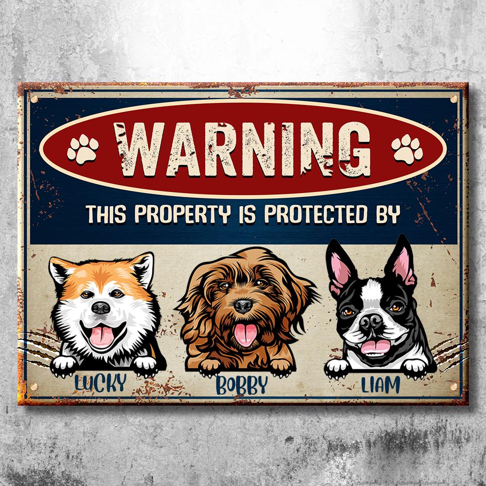 Warning Zone - Funny Personalized Dog Metal Sign (WW)