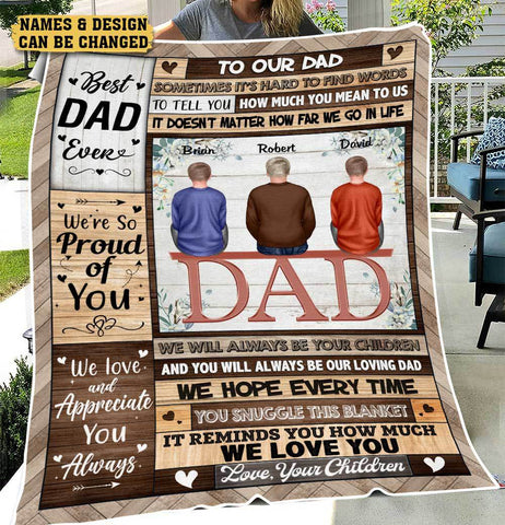 To Our Dad - Personalized Blanket - Best Gift For Father