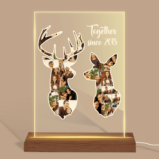 Together Since Buck & Doe Couple Photo - Personalized Acrylic LED Lamp- Best Gift For Couple