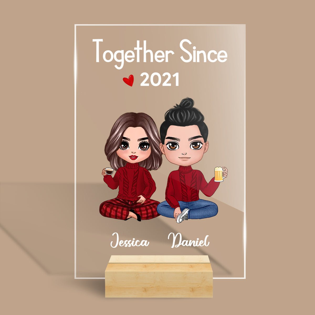 Together Since Doll Couple - Personalized Acrylic Plaque