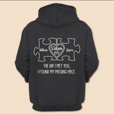 Together Since - I Found My Missing Piece - Personalized T-Shirt/ Hoodie - Best Gift For Couple