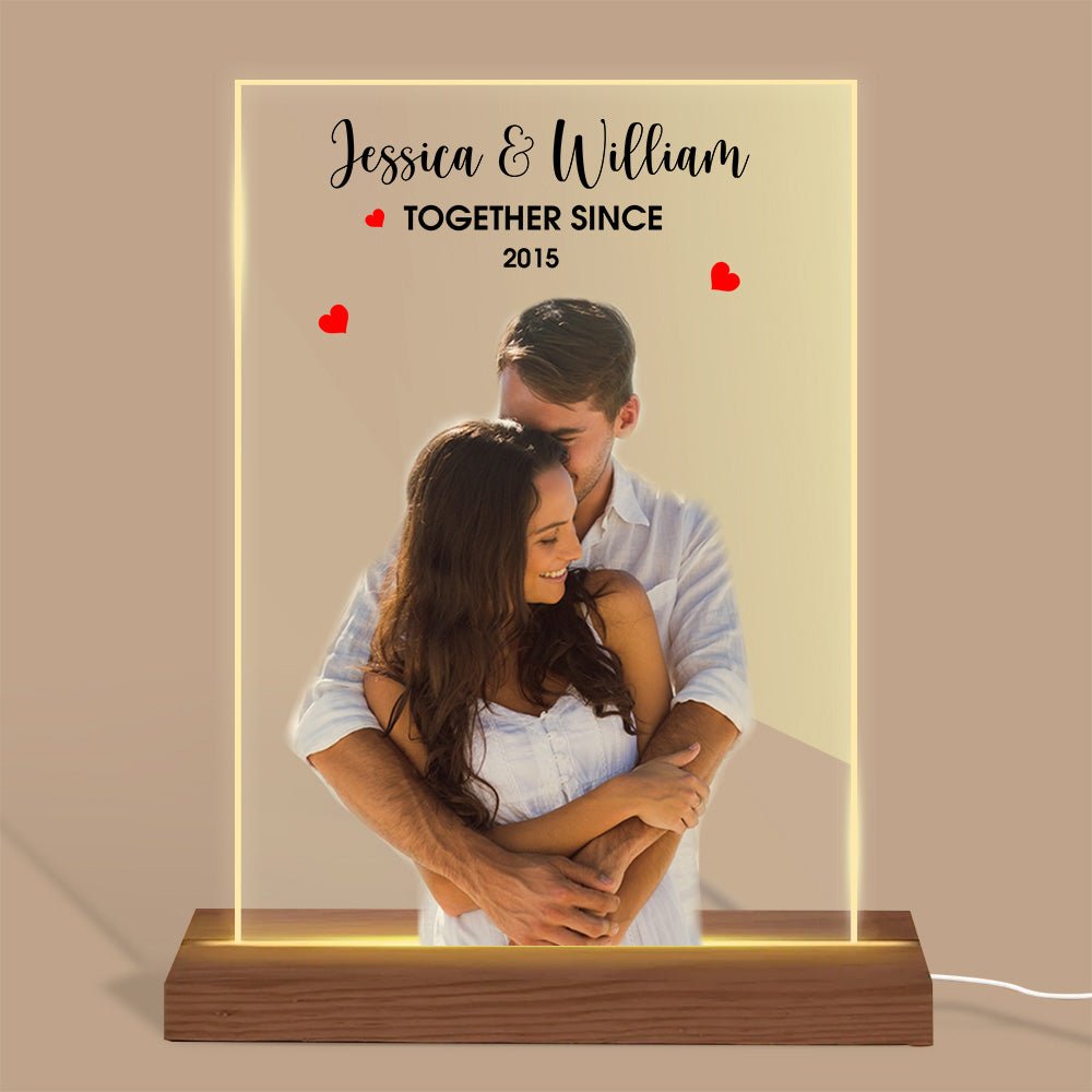 Together Since Photo Couple - Personalized Acrylic LED Lamp - Best Gift For valentine