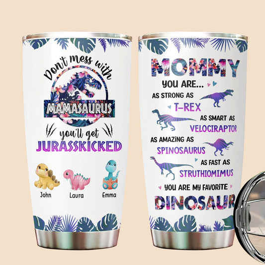Tropical Mamasaurus - Personalized Tumbler - Best Gift For Mother