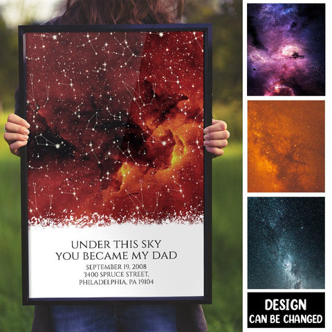 Under This Sky You Became My Dad - Personalized Poster/Canvas - Best Gift For Dad