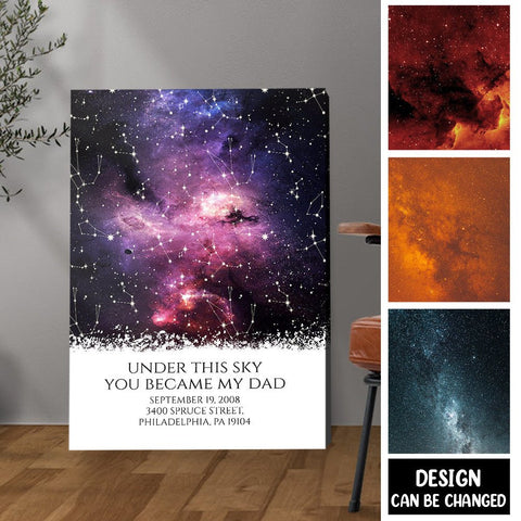 Under This Sky You Became My Dad - Personalized Poster/Canvas - Best Gift For Dad