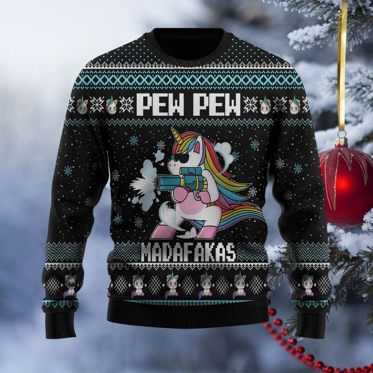Unicorn Pew Pew Funny Ugly Sweater - TG1022OS
