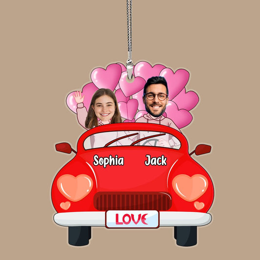 Valentine Photo Couple - Personalized Acrylic Car Ornament