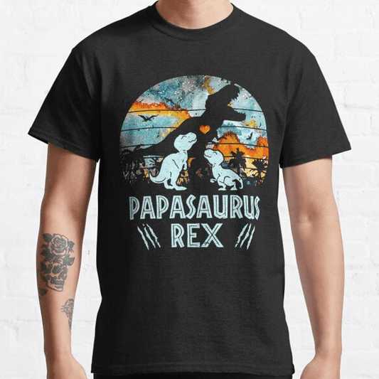 Vintage Papasaurus T-Shirt/ Hoodie - Best Gift For Father