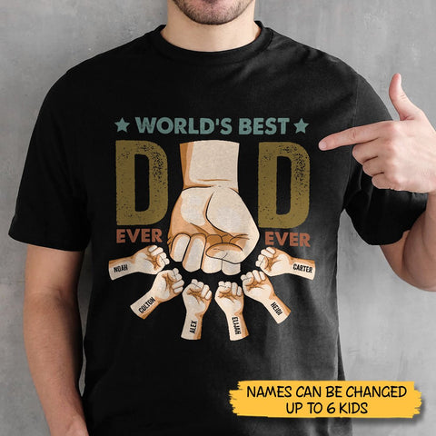 World's Best Dad Hand Bumps - Personalized T-Shirt/ Hoodie - Best Gift For Dad