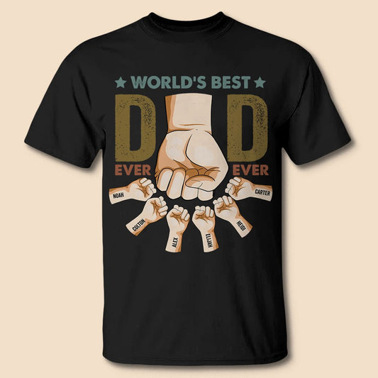 World's Best Dad Hand Bumps - Personalized T-Shirt/ Hoodie - Best Gift For Dad